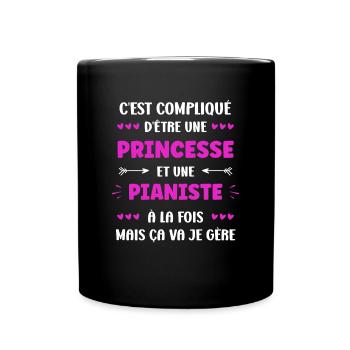 pianiste - Mug uni - noir - Devant