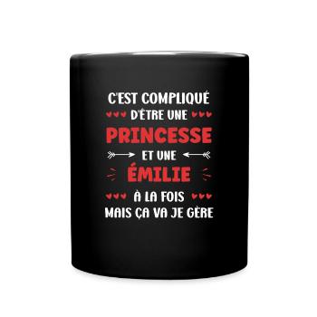 Émilie - Mug uni - noir - Devant