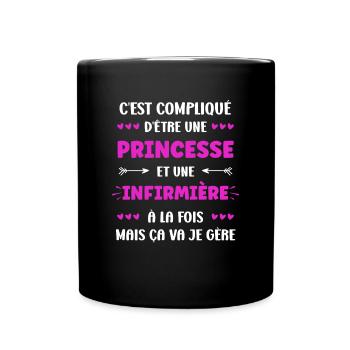 infirmière - Mug uni - noir - Devant