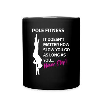 Pole Dance Sayings Learn to Dance Silhouette Dancer - Full Colour Mug - black - Front