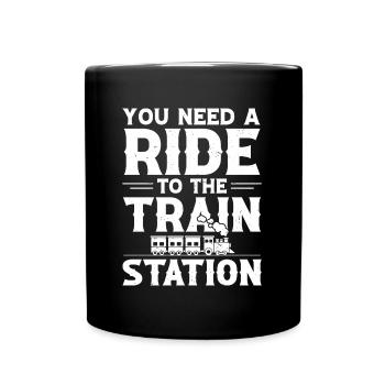 Train Lover Locomotive Model Railway - Full Colour Mug - black - Front
