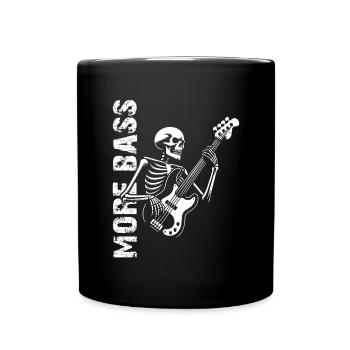 Plus Basse - Skeleton avec Basse - Mug uni - noir - Devant