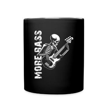 Plus Basse - Skeleton avec Basse - Mug uni - noir - Devant