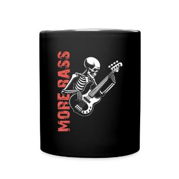 Plus Basse - Skeleton avec Basse - Mug uni - noir - Devant