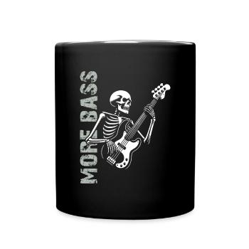 Plus Basse - Skeleton avec Basse - Mug uni - noir - Devant