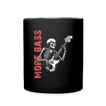 Plus Basse - Skeleton avec Basse - Mug uni - noir - Devant