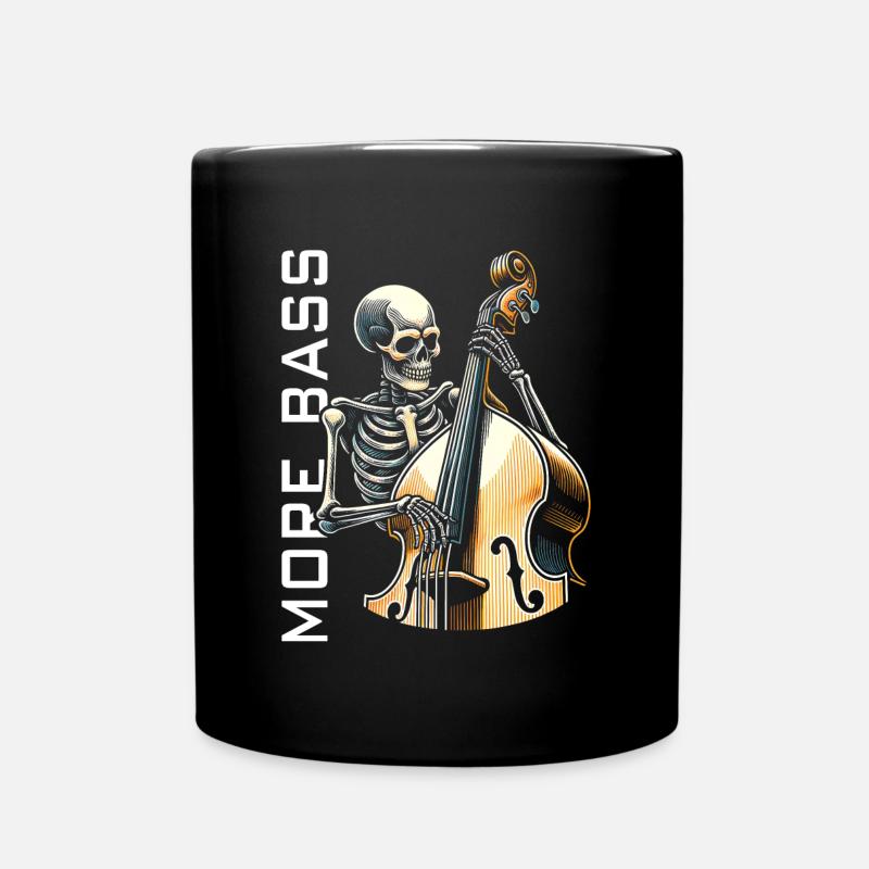 Le squelette joue de la contrebasse - Mug uni - noir