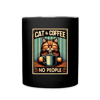 Le chat et le café, pas les gens - Mug uni - noir - Devant