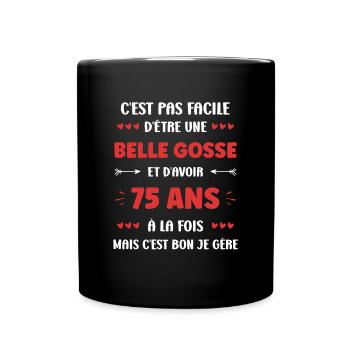 75 ANS - Mug uni - noir - Devant