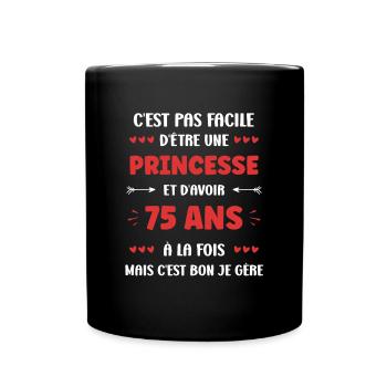 75 ANS - Mug uni - noir - Devant