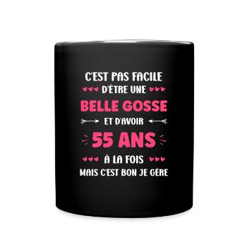 55 ANS - Mug uni - noir - Devant