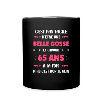 65 ANS - Mug uni - noir - Devant