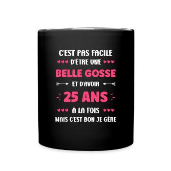 25 ANS - Mug uni - noir - Devant