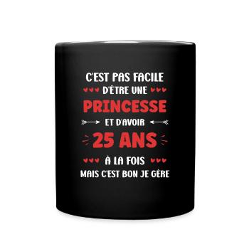 25 ANS - Mug uni - noir - Devant