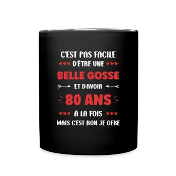 80 ANS - Mug uni - noir - Devant