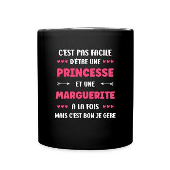 Marguerite - Mug uni - noir - Devant