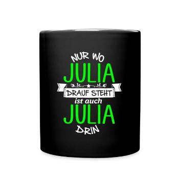 JULIA die Echte - Tasse einfarbig - Schwarz - Vorne
