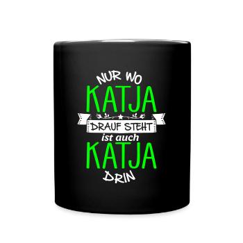 KATJA die Echte - Tasse einfarbig - Schwarz - Vorne