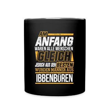IBBENBÜREN wo die Besten Männer herkommen - Tasse einfarbig - Schwarz - Vorne