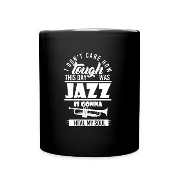 Jazz is the music of the rhythmic man - Full Colour Mug - black - Front
