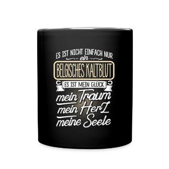 BELGISCHES-KALTBLUT- Herz - Tasse einfarbig - Schwarz - Vorne