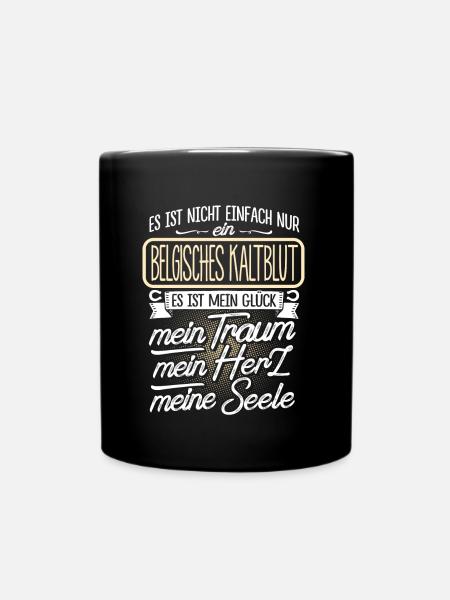 BELGISCHES-KALTBLUT- Herz - Tasse einfarbig - Schwarz