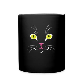 Chats Visage Yeux - Mug uni - noir - Devant