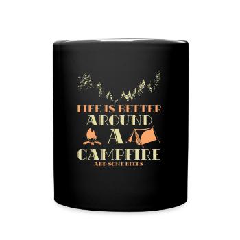 Campfire Camping Camping - Full Colour Mug - black - Front