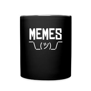 shrug emoji meme - Full Colour Mug - black - Front