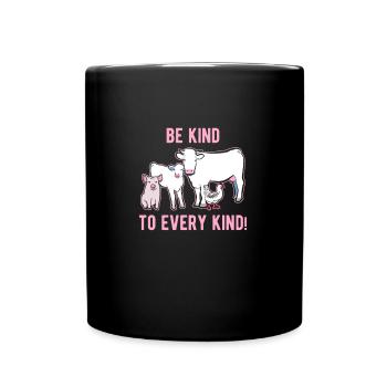 Be nice to animals - Full Colour Mug - black - Front