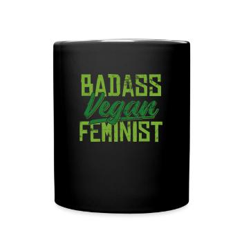 Knallharte Vegane Feministin Geschenk - Tasse einfarbig - Schwarz - Vorne