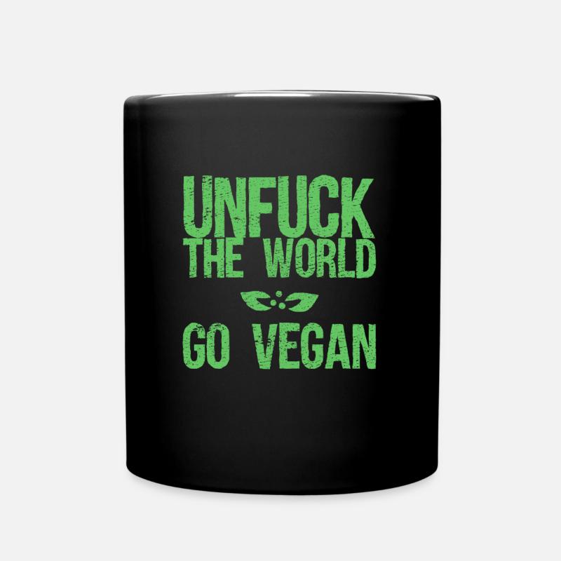 Vegan Vegan Vegan - Tasse einfarbig - Schwarz