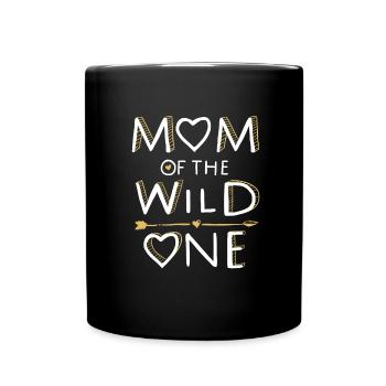 MOM of the WILD ONE - Family Design (2/2) - Full Colour Mug - black - Front