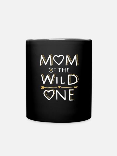 MOM of the WILD ONE - Familien Design (2/2) - Tasse einfarbig - Schwarz