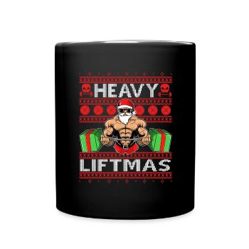 HEAVY CHRISTMAS Ugly Sweater Santa Claus Gift - Full Colour Mug - black - Front