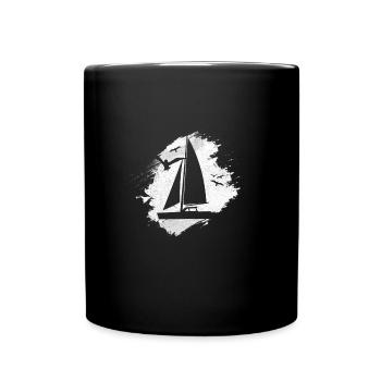 Sail t-shirt sailor sailboat - Full Colour Mug - black - Front
