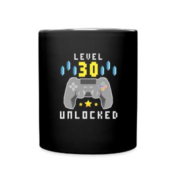 Level 30 Unlocked - 30th Birthday Gift Design - Tasse einfarbig - Schwarz - Vorne