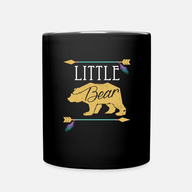 Little Bear - Stylish Bear Gift Idea Design - Full Colour Mug - black