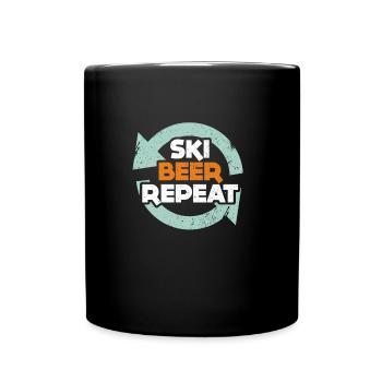 Ski Bier Apres Ski - Tasse einfarbig - Schwarz - Vorne