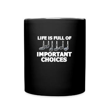 Golf Golfer Golfsport Golfschläger Geschenk - Tasse einfarbig - Schwarz - Vorne