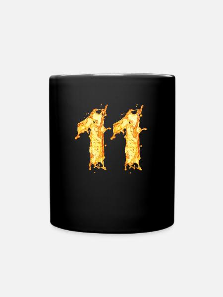 11 Geburtstag "yellow water splash" - Tasse einfarbig - Schwarz