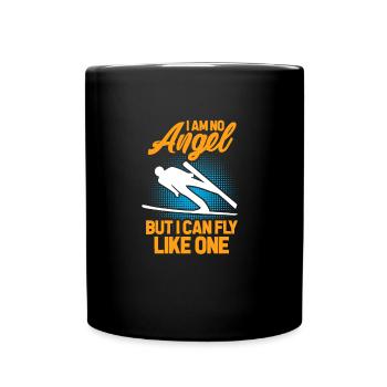 Skispringer - Tasse einfarbig - Schwarz - Vorne