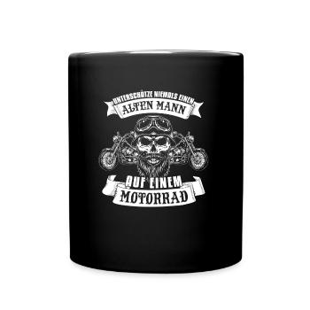 Cooler Motorradfahrer Spruch - Tasse einfarbig - Schwarz - Vorne