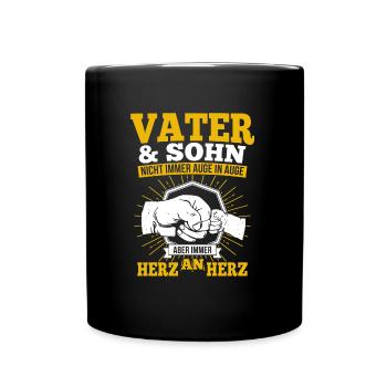 Vater und Sohn - Tasse einfarbig - Schwarz - Vorne
