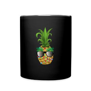 Ananas Lichterkette t-shirt Geschenk Dress - Tasse einfarbig - Schwarz - Vorne