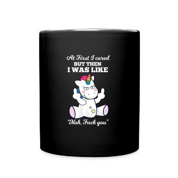 Unicorn Fuck You Shut Up funny provocative gift - Full Colour Mug - black - Front