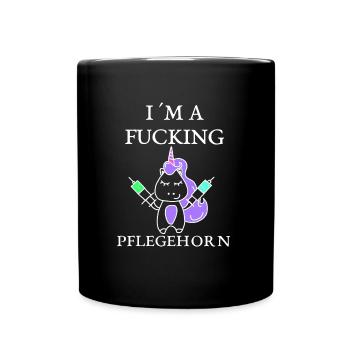 Pflegehorn - Tasse einfarbig - Schwarz - Vorne