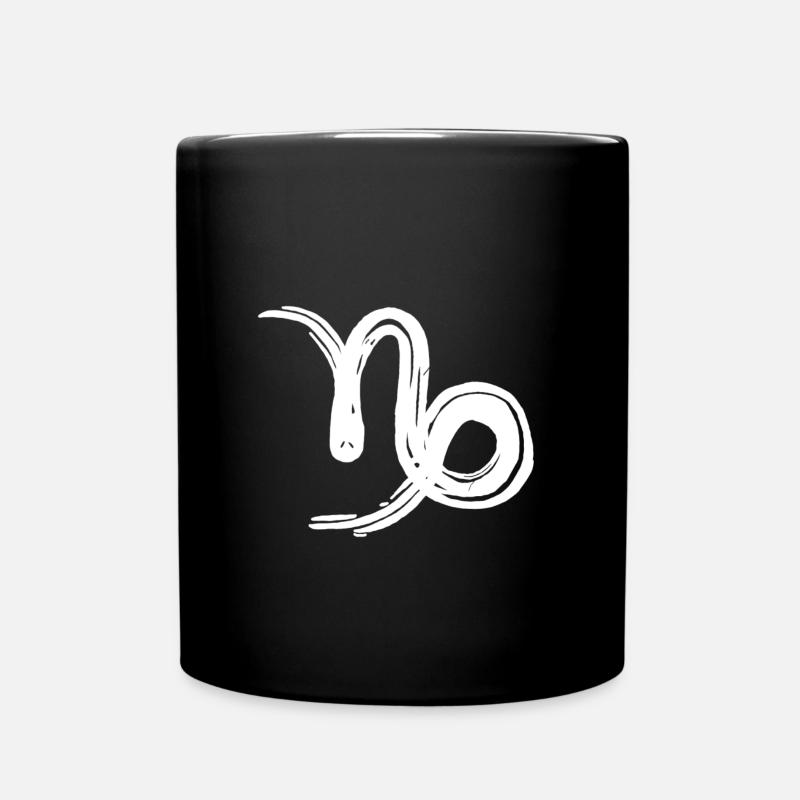 Sternzeichen Steinbock - Tasse einfarbig - Schwarz