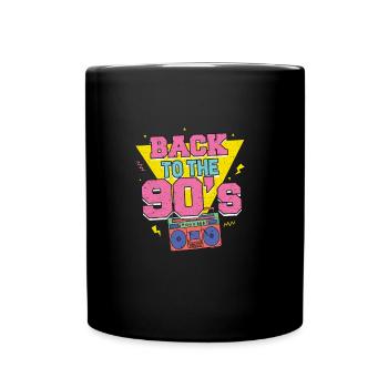 90s 90s Hip Hop Cassette Boombox Gift - Full Colour Mug - black - Front