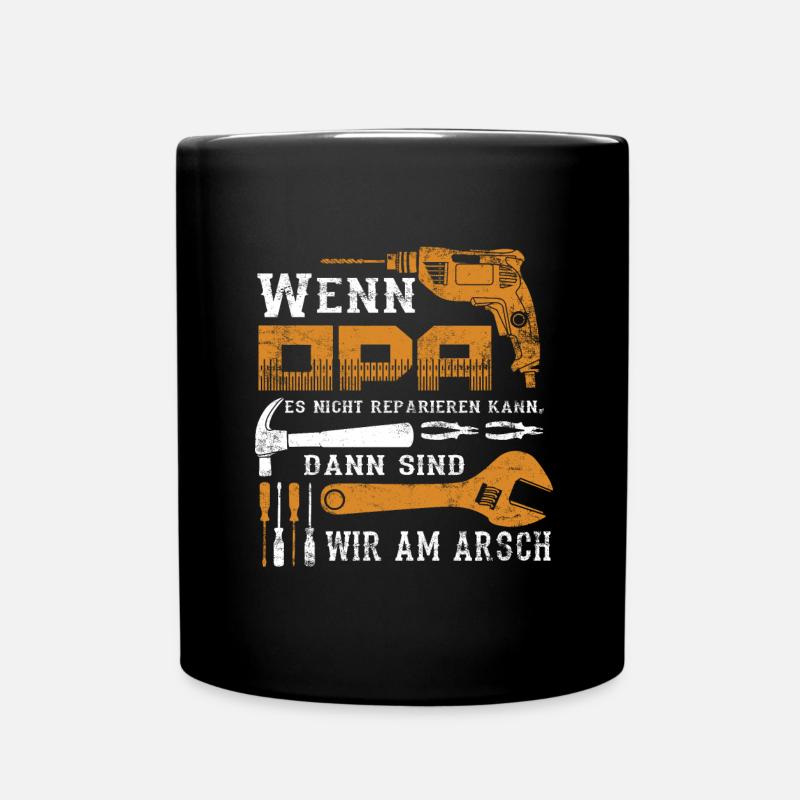 opa geschenk - Tasse einfarbig - Schwarz